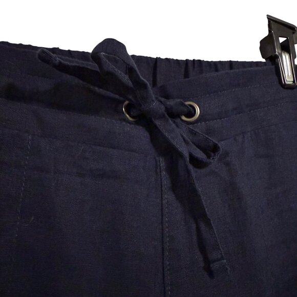 Athleta Linen Ankle‎ Pant Navy Blue Size 6 - Picture 2 of 9